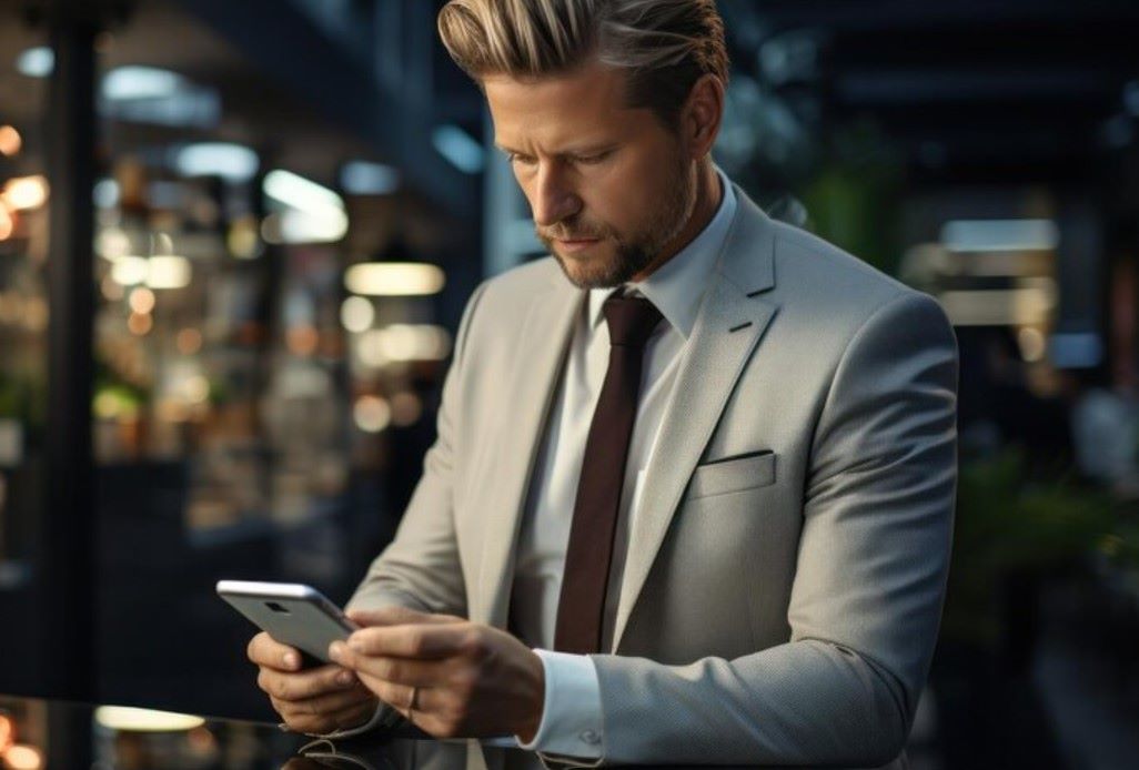 businessman on facebook